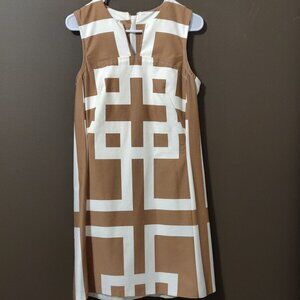 Lesley Evers Cotton Geometric Sheath Dress SIZE MEDIUM